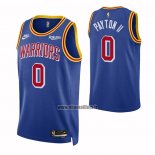 Maillot Golden State Warriors Gary Payton Ii no 0 75th Anniversary Bleu